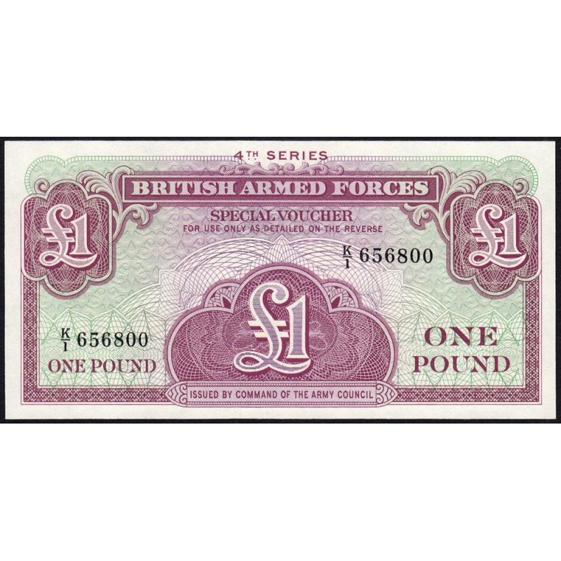 Grande-Bretagne - Billet militaire - Pick M36a - 1 pound - Série K/1 - 1962 - Etat : NEUF