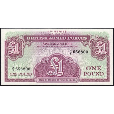 Grande-Bretagne - Billet militaire - Pick M36a - 1 pound - Série K/1 - 1962 - Etat : NEUF