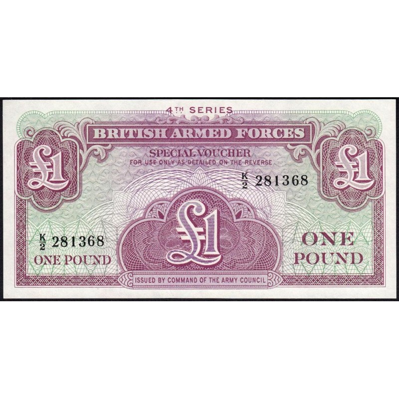 Grande-Bretagne - Billet militaire - Pick M36a - 1 pound - Série K/2 - 1962 - Etat : NEUF