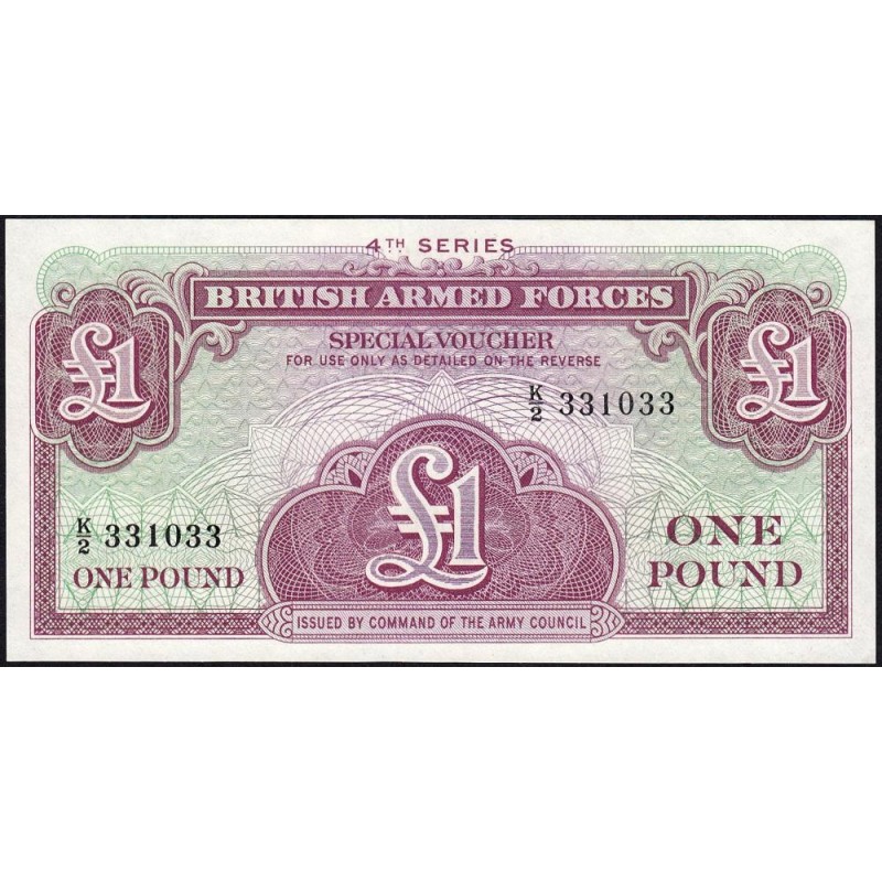 Grande-Bretagne - Billet militaire - Pick M36a - 1 pound - Série K/2 - 1962 - Etat : pr.NEUF