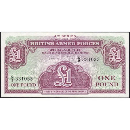 Grande-Bretagne - Billet militaire - Pick M36a - 1 pound - Série K/2 - 1962 - Etat : pr.NEUF