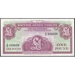 Grande-Bretagne - Billet militaire - Pick M36a - 1 pound - Série K/2 - 1962 - Etat : NEUF