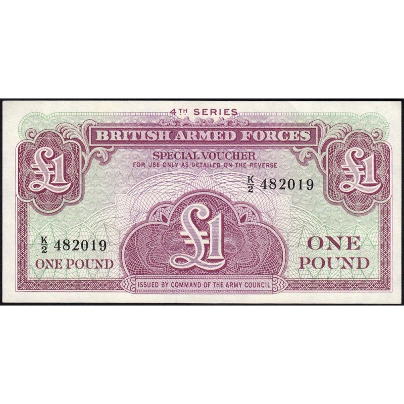 Grande-Bretagne - Billet militaire - Pick M36a - 1 pound - Série K/2 - 1962 - Etat : SPL
