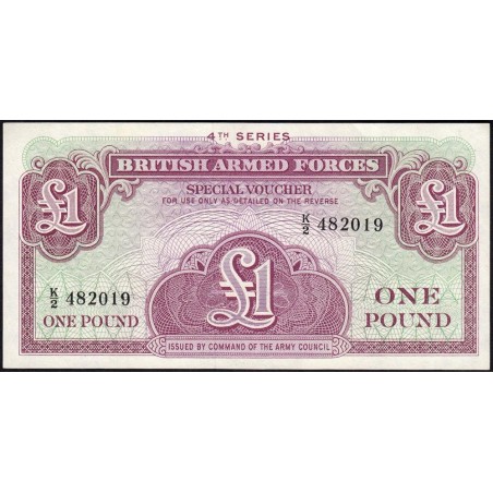 Grande-Bretagne - Billet militaire - Pick M36a - 1 pound - Série K/2 - 1962 - Etat : SPL