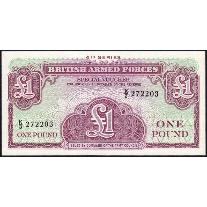Grande-Bretagne - Billet militaire - Pick M36a - 1 pound - Série K/3 - 1962 - Etat : NEUF