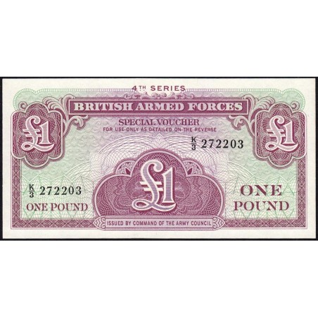Grande-Bretagne - Billet militaire - Pick M36a - 1 pound - Série K/3 - 1962 - Etat : NEUF