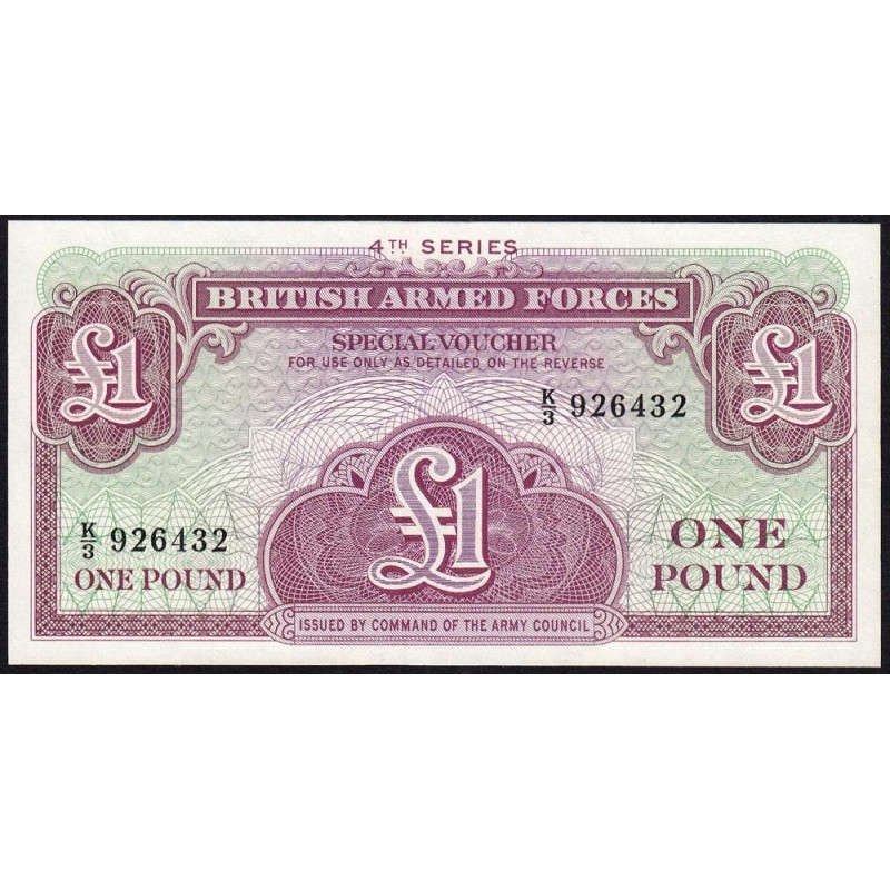 Grande-Bretagne - Billet militaire - Pick M36a - 1 pound - Série K/3 - 1962 - Etat : NEUF