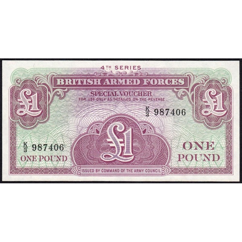 Grande-Bretagne - Billet militaire - Pick M36a - 1 pound - Série K/3 - 1962 - Etat : NEUF