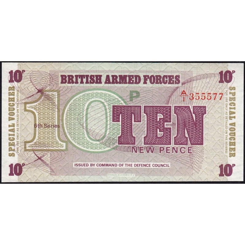 Grande-Bretagne - Billet militaire - Pick M48 - 10 new pence - Série A/1 - 1972 - Etat : NEUF