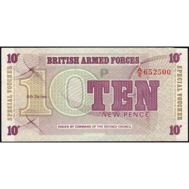 Grande-Bretagne - Billet militaire - Pick M48 - 10 new pence - Série A/2 - 1972 - Etat : SPL+