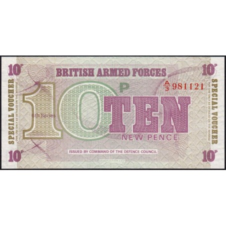 Grande-Bretagne - Billet militaire - Pick M48 - 10 new pence - Série A/3 - 1972 - Etat : NEUF
