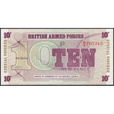 Grande-Bretagne - Billet militaire - Pick M48 - 10 new pence - Série A/4 - 1972 - Etat : NEUF