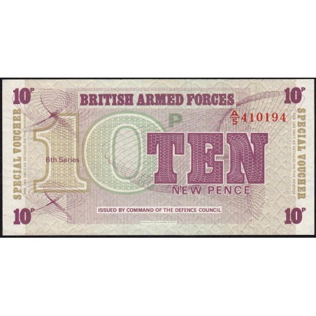 Grande-Bretagne - Billet militaire - Pick M48 - 10 new pence - Série A/5 - 1972 - Etat : NEUF