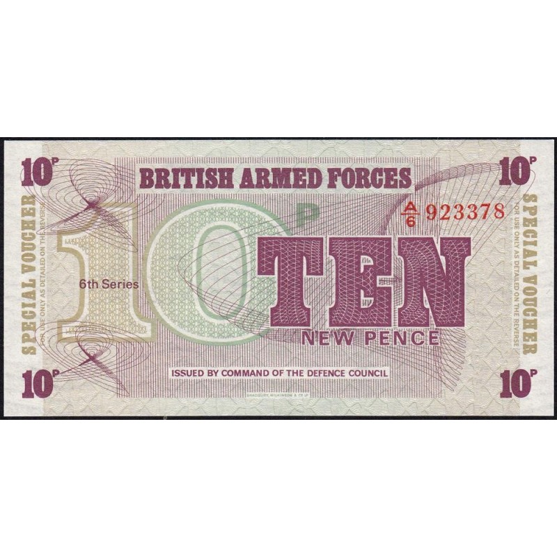 Grande-Bretagne - Billet militaire - Pick M48 - 10 new pence - Série A/6 - 1972 - Etat : NEUF