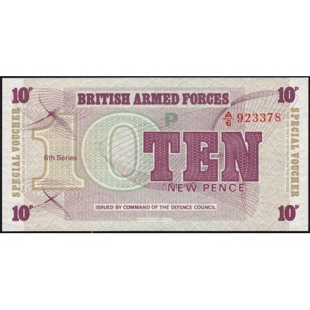 Grande-Bretagne - Billet militaire - Pick M48 - 10 new pence - Série A/6 - 1972 - Etat : NEUF