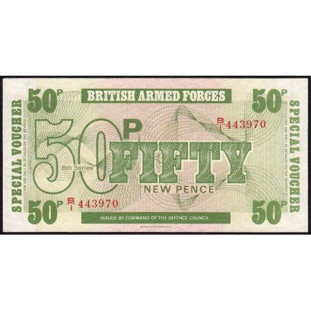 Grande-Bretagne - Billet militaire - Pick M49 - 50 new pence - Série B/1 - 1972 - Etat : NEUF