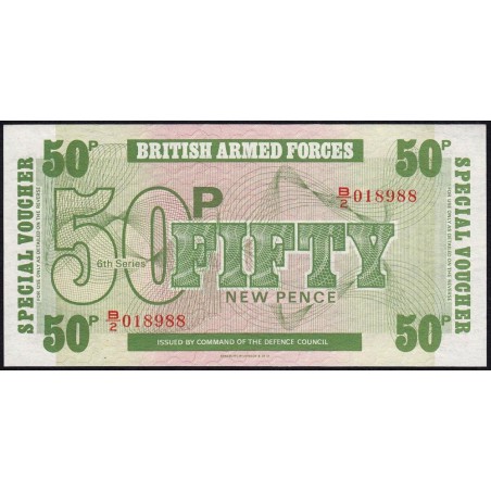 Grande-Bretagne - Billet militaire - Pick M49 - 50 new pence - Série B/2 - 1972 - Etat : NEUF