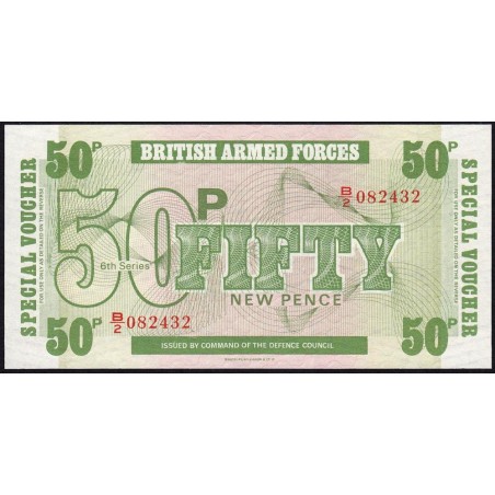 Grande-Bretagne - Billet militaire - Pick M49 - 50 new pence - Série B/2 - 1972 - Etat : NEUF