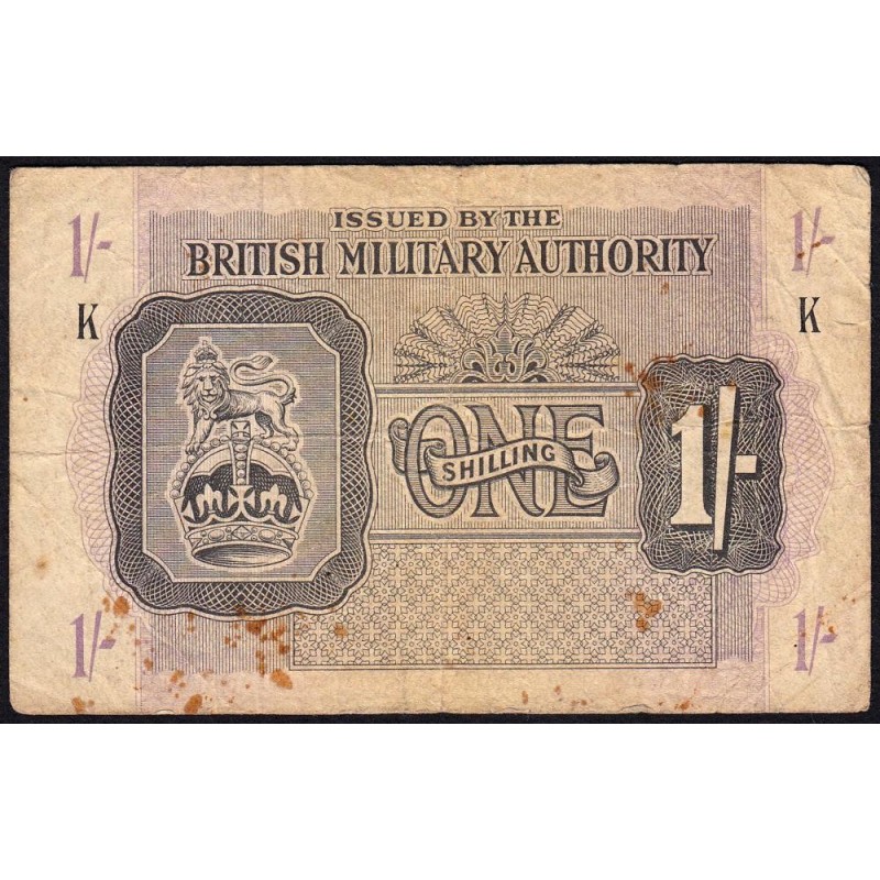 Grande-Bretagne - Billet militaire - Pick M2_2 - 1 shilling - Série K - 1943 - Etat : TB-