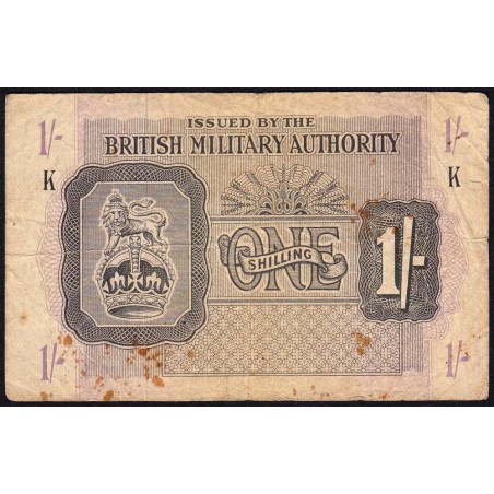 Grande-Bretagne - Billet militaire - Pick M2_2 - 1 shilling - Série K - 1943 - Etat : TB-