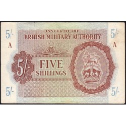 Grande-Bretagne - Billet militaire - Pick M4_1 - 5 shillings - Série A - 1943 - Etat : TTB