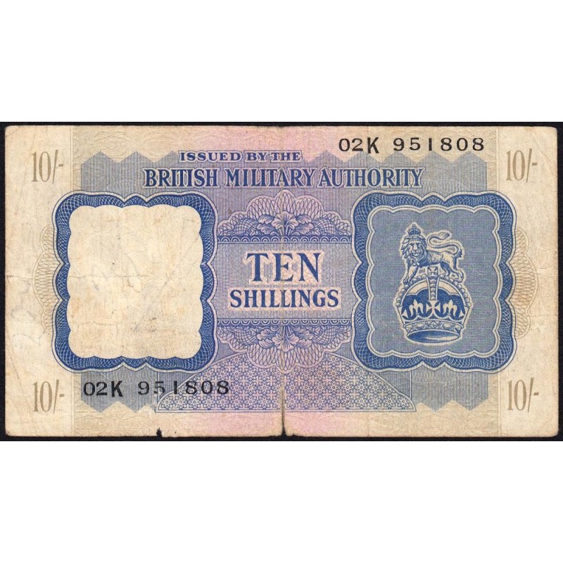 Grande-Bretagne - Billet militaire - Pick M5_2 - 10 shillings - Série 02 K - 1943 - Etat : TB-