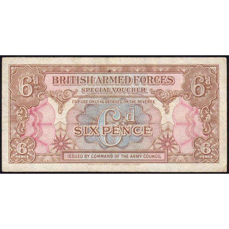Grande-Bretagne - Billet militaire - Pick M10a - 6 pence - Sans série - 1946/1947 - Etat : TB+