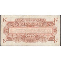 Grande-Bretagne - Billet militaire - Pick M10a - 6 pence - Sans série - 1946/1947 - Etat : TB+