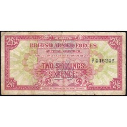 Grande-Bretagne - Billet militaire - Pick M12a - 2 shillings 6 pence - Sans série - 1946/1947 - Etat : TB-