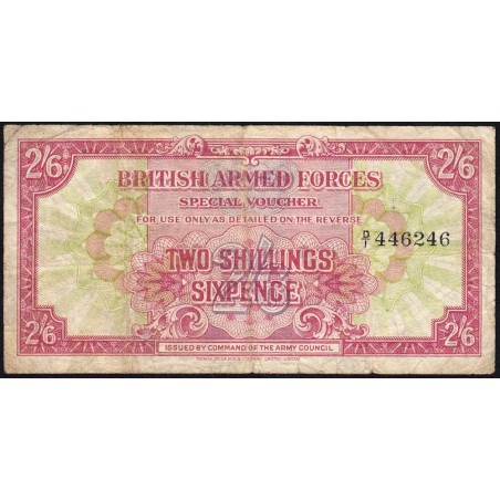 Grande-Bretagne - Billet militaire - Pick M12a - 2 shillings 6 pence - Sans série - 1946/1947 - Etat : TB-