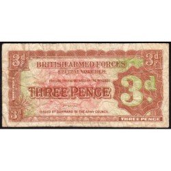 Grande-Bretagne - Billet militaire - Pick M16a - 3 pence - Sans série - 1948 - Etat : B