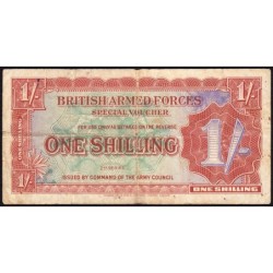 Grande-Bretagne - Billet militaire - Pick M18a - 1 shilling - Sans série - 1948 - Etat : TB-