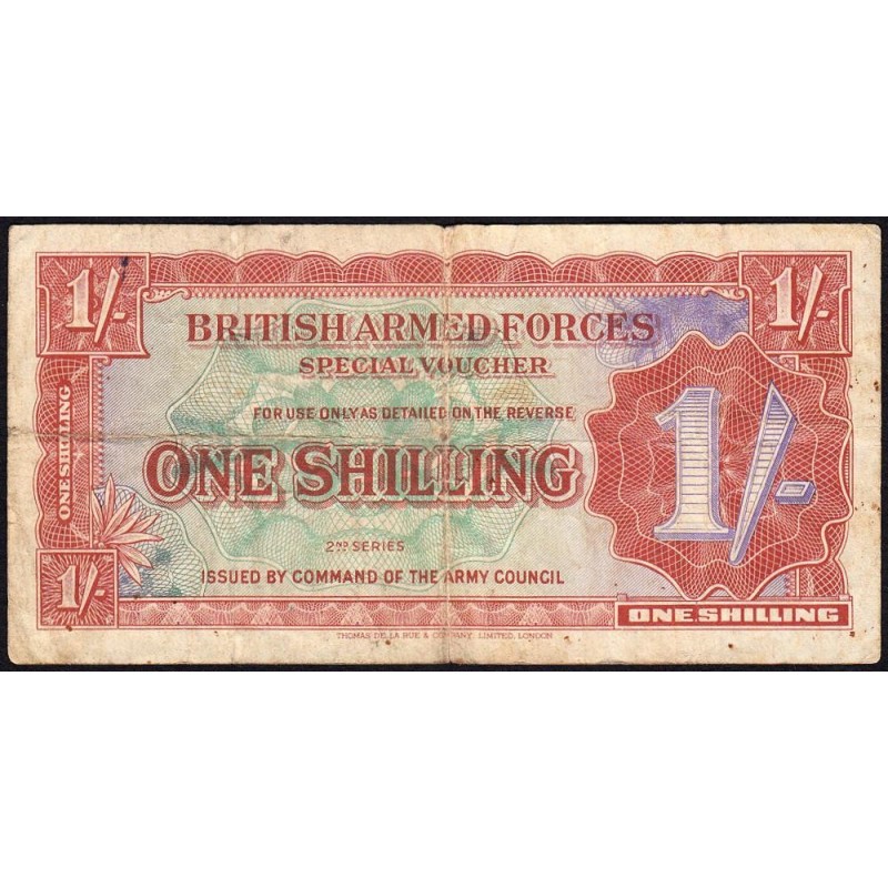 Grande-Bretagne - Billet militaire - Pick M18a - 1 shilling - Sans série - 1948 - Etat : TB-