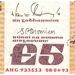 Irlande - Pick 71e - 5 pounds - Série AHG - 08/04/1993 - Etat : TB
