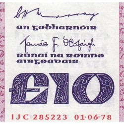 Irlande - Pick 72a - 10 pounds - Série IGC - 01/06/1978 - Etat : NEUF