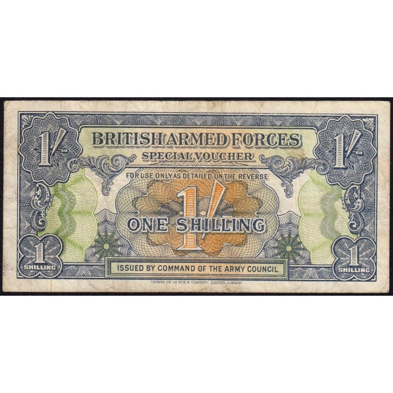 Grande-Bretagne - Billet militaire - Pick M11a - 1 shilling - Sans série - 1946/1947 - Etat : TB