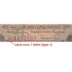 Pologne - Pick 134_1 - 2 zlote - Série W - 01/07/1948 - Etat : AB