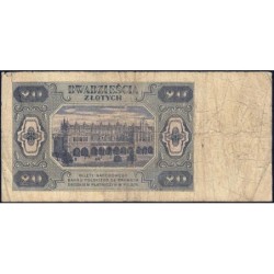 Pologne - Pick 137_3a1 - 20 zlotych - Série CB - 01/07/1948 - Etat : B