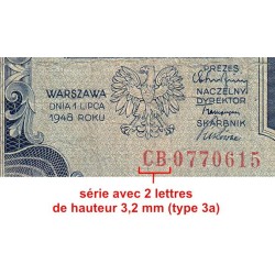 Pologne - Pick 137_3a1 - 20 zlotych - Série CB - 01/07/1948 - Etat : B