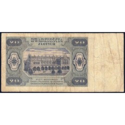 Pologne - Pick 137_3a1 - 20 zlotych - Série CB - 01/07/1948 - Etat : TB-
