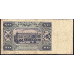 Pologne - Pick 137_3a1 - 20 zlotych - Série CE - 01/07/1948 - Etat : TB-