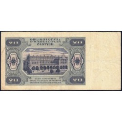 Pologne - Pick 137_3a1 - 20 zlotych - Série CE - 01/07/1948 - Etat : TB-