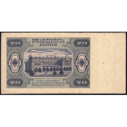 Pologne - Pick 137_3a1 - 20 zlotych - Série CE - 01/07/1948 - Etat : TB-