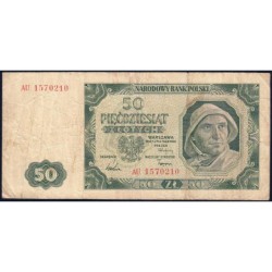 Pologne - Pick 138_3a - 50 zlotych - Série AU - 01/07/1948 - Etat : TB-