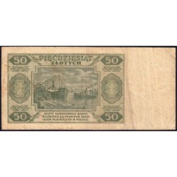 Pologne - Pick 138_3a - 50 zlotych - Série AU - 01/07/1948 - Etat : TB-