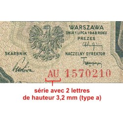 Pologne - Pick 138_3a - 50 zlotych - Série AU - 01/07/1948 - Etat : TB-