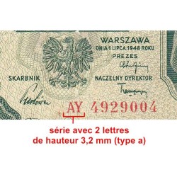 Pologne - Pick 138_3a - 50 zlotych - Série AY - 01/07/1948 - Etat : TB