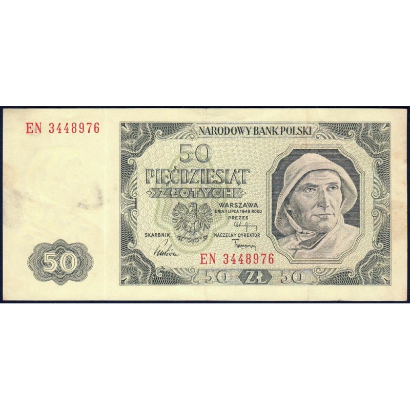 Pologne - Pick 138_3b - 50 zlotych - Série EN - 01/07/1948 - Etat : TTB+