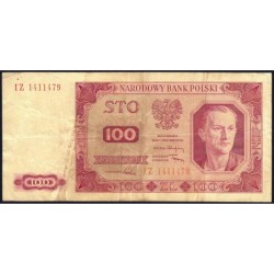Pologne - Pick 139_a3 - 100 zlotych - Série IZ - 01/07/1948 - Etat : TB-
