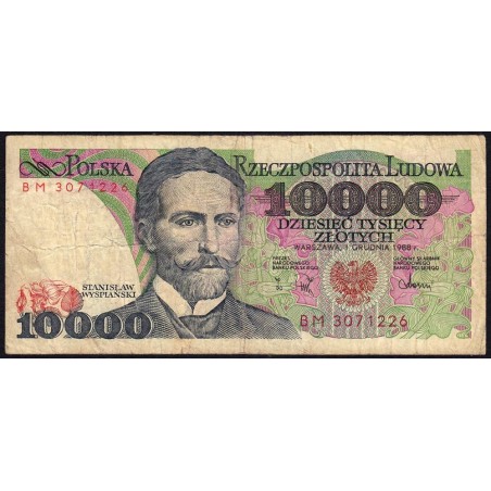Pologne - Pick 151b_2 - 10'000 zlotych - Série BM - 01/12/1988 - Etat : B+